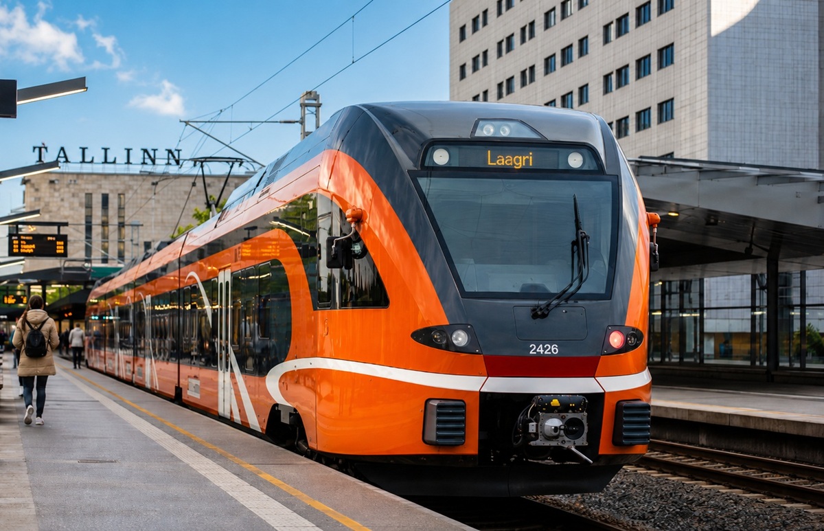 Rong Balti jaamas — Tänassilmast, Laagri peatusest rongiga Tallinna Balti jaama 23 minutiga